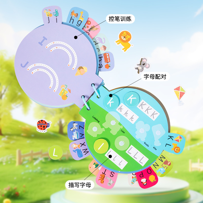 子供の啓発静かなペーストブックベルクロ繰り返し引き裂くブックアルファベット認知パズル早期教育ブックおもちゃ