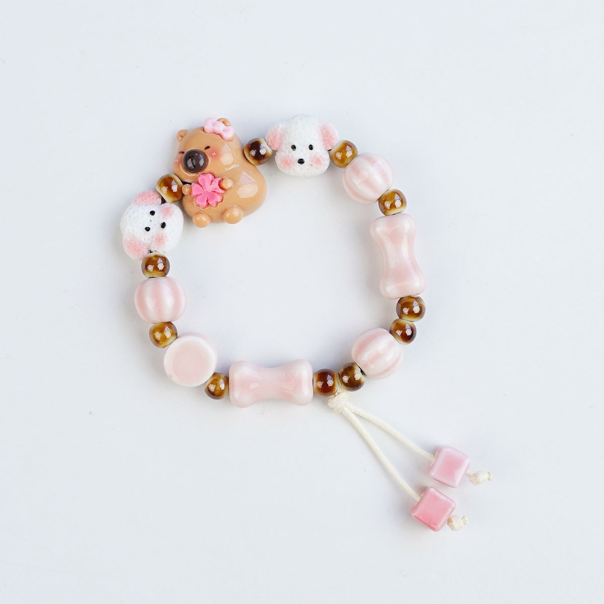 Jingdezhen pulsera de cerámica de verano mujer alta sensación galletas serie de gatos nicho diseño universal pulsera alta sensación