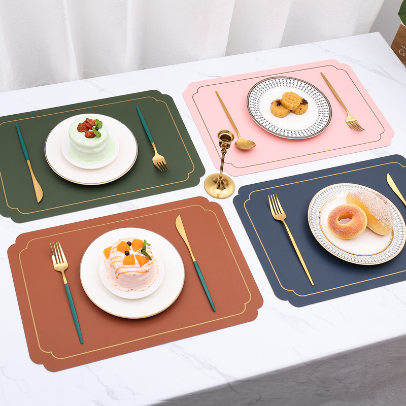 Square Placemats, Dining Table, High-End Insulation Mats, High-End Accessible Luxury Western Placemats, Waterproof Dining Table Tableware Coasters, Customized