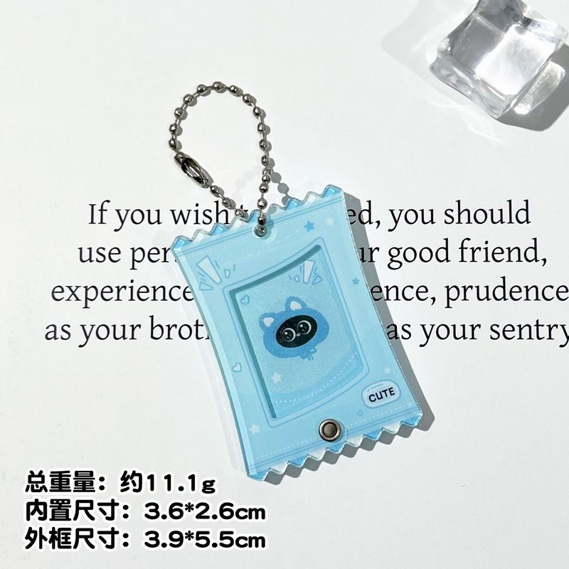 インキャンディー 1.0inch フォトフレームキーホルダーアクリルスライドスター愛好家ビッグヘッドフォトカードバッグ収納ペンダント|undefined