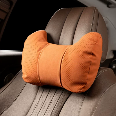 Car Headrest Neck Pillow – Waist support - yacht-velvet-ideal-orange-upgraded-model-neck-headrest-universal-for-all-seasons