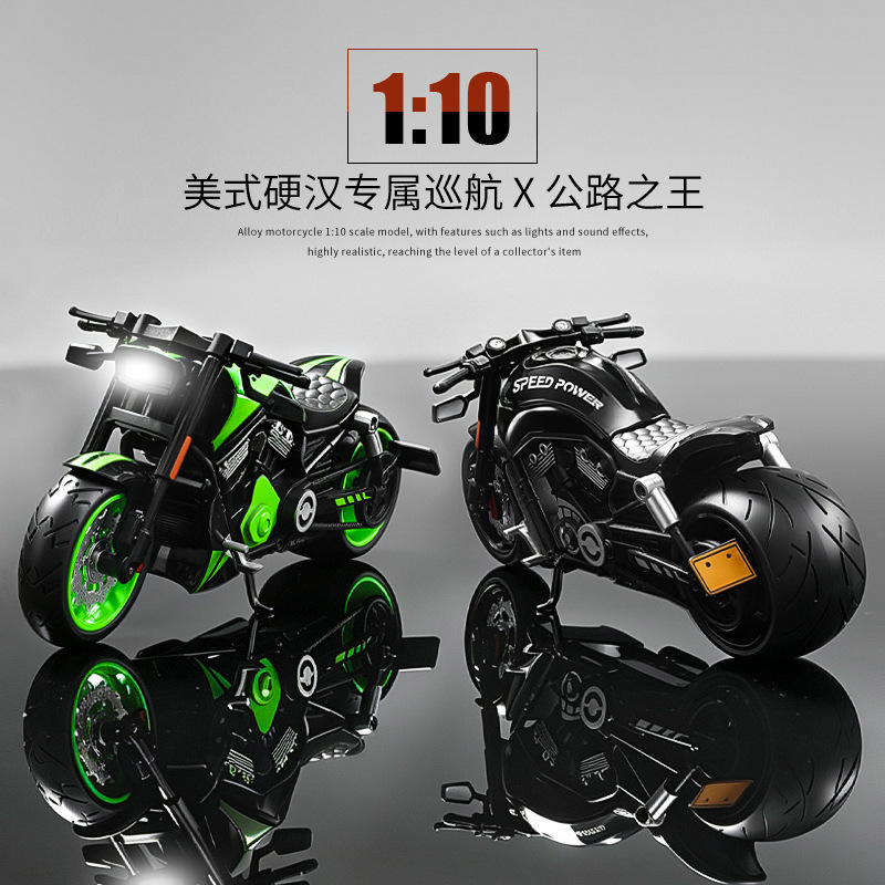 New Simulation Motorcycle Toy for Boys, Alloy Motorcycle Model, Racing Car Children's Toy, High-End Decoration Wholesale