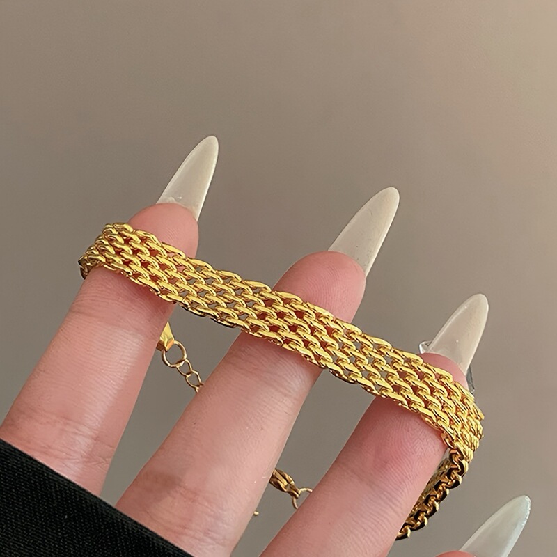 New Retro Gold Lace Strap Woven Bracelet, Unique High-Value Light Luxury High-End Bracelet Wholesale