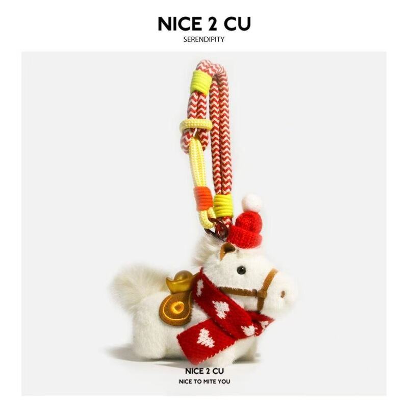 Cute Plush Pony Pendant Christmas Car Decoration Couple Gift Keychain Bag Charm Doll Cute Plush Pony Pendant Christmas Car Decoration Couple Gift Keychain Bag Charm Doll