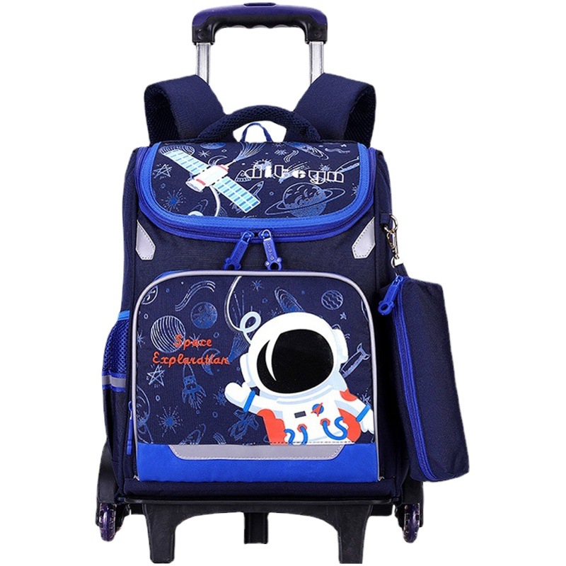 Nuevo diterano Escuela Primaria estudiante carro mochila niños y niñas Grado 1-3-4 ligero de seis ruedas subir escaleras con ruedas