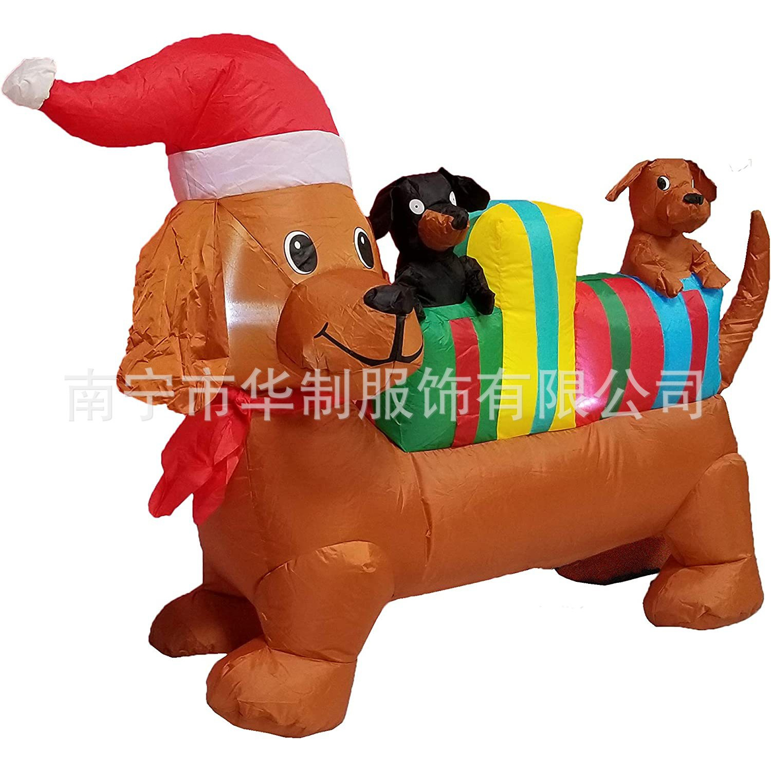 圣诞节充气狗气模圣诞装饰庭院布置道具腊肠狗灯光气膜圣诞节装饰