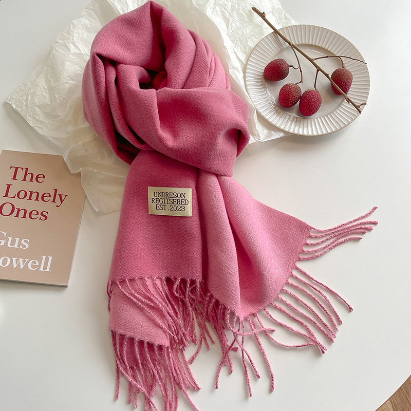 Unisex Basic Simple Style Solid Color Imitation Cashmere Scarf display picture 4