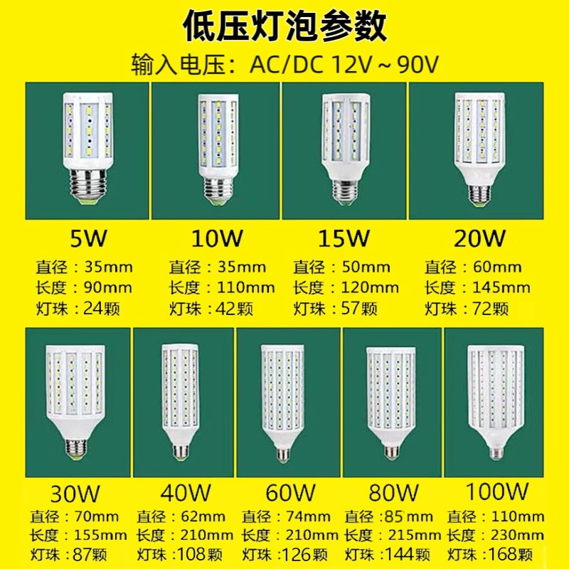 LED bulb, 12v, 24v, 36v