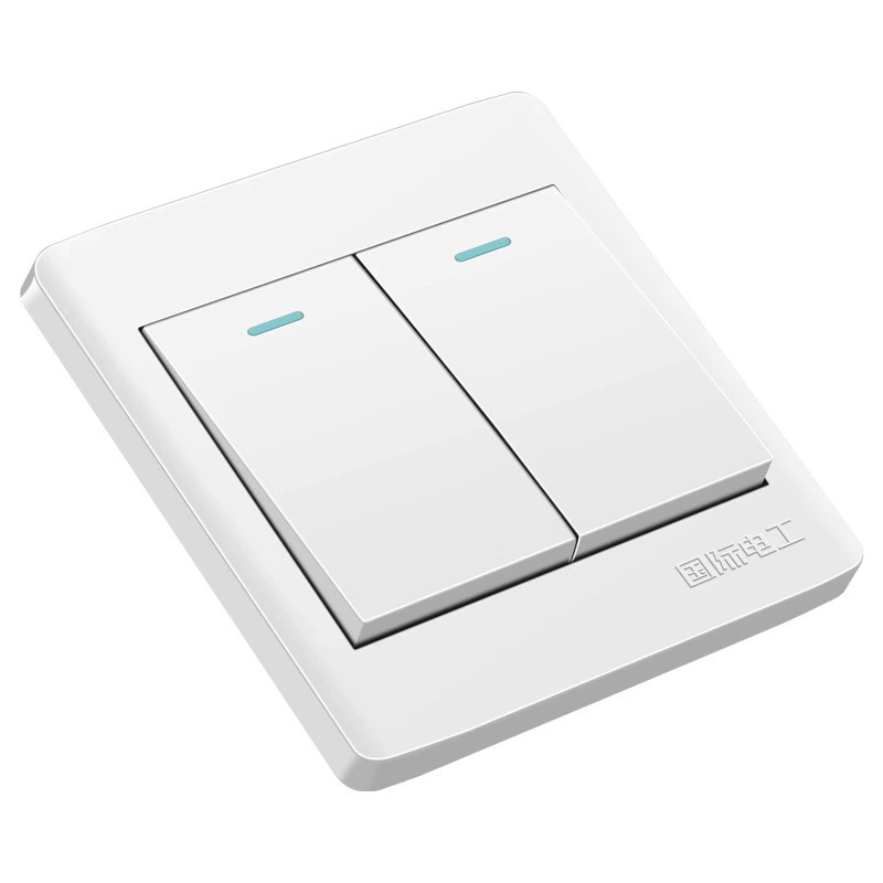 International Electrician Household Double -Open Dual -Control Switch Panel with fluorescent two -opening dual -control switch two band luminous