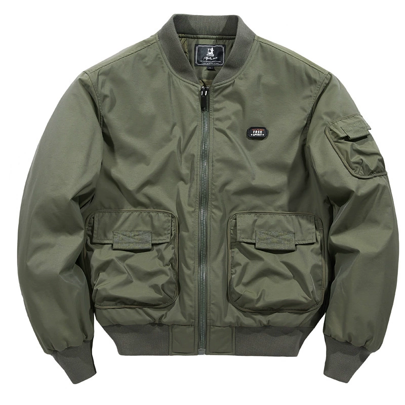 Куртка мужская осенне-зимняя Новинка, утолщенный хлопковый бейсбольный костюм с несколькими карманами, мужская куртка-Авиатор, топ 8908A