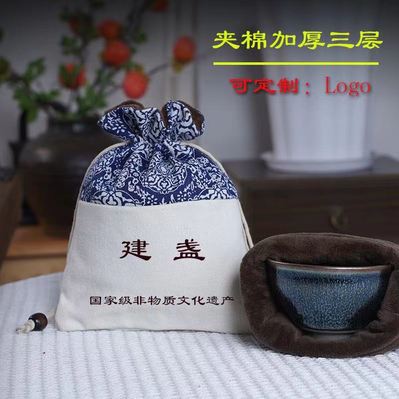 Big cloth bag, tea cup, handheld storage bag, increased thickness