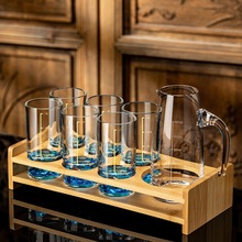 蓝山白酒杯2二两家用套装轻奢分酒器刻度一两水晶玻璃酒具盅