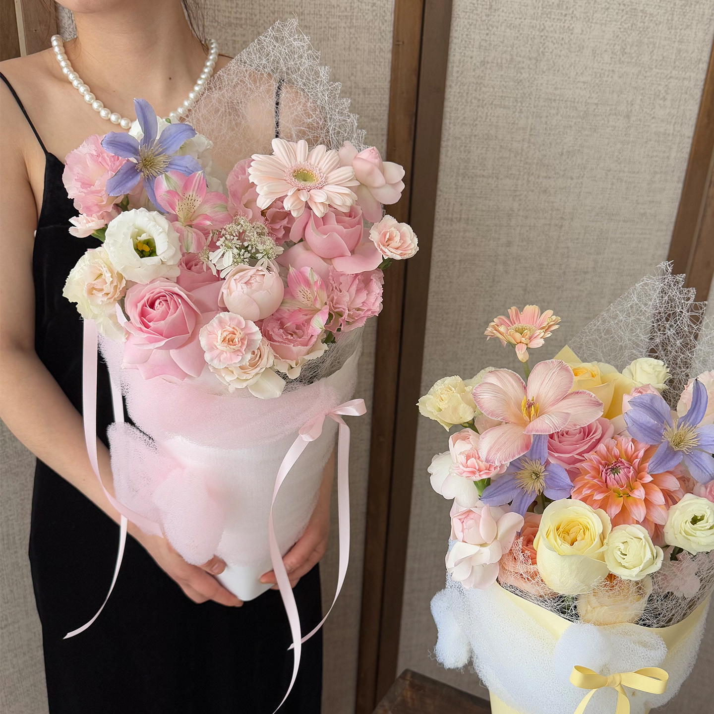 520 pilas de calcetines de malla de cinta de cinta de material de embalaje de ramo de flores DIY hecha a mano materiales de flores Día de la Madre