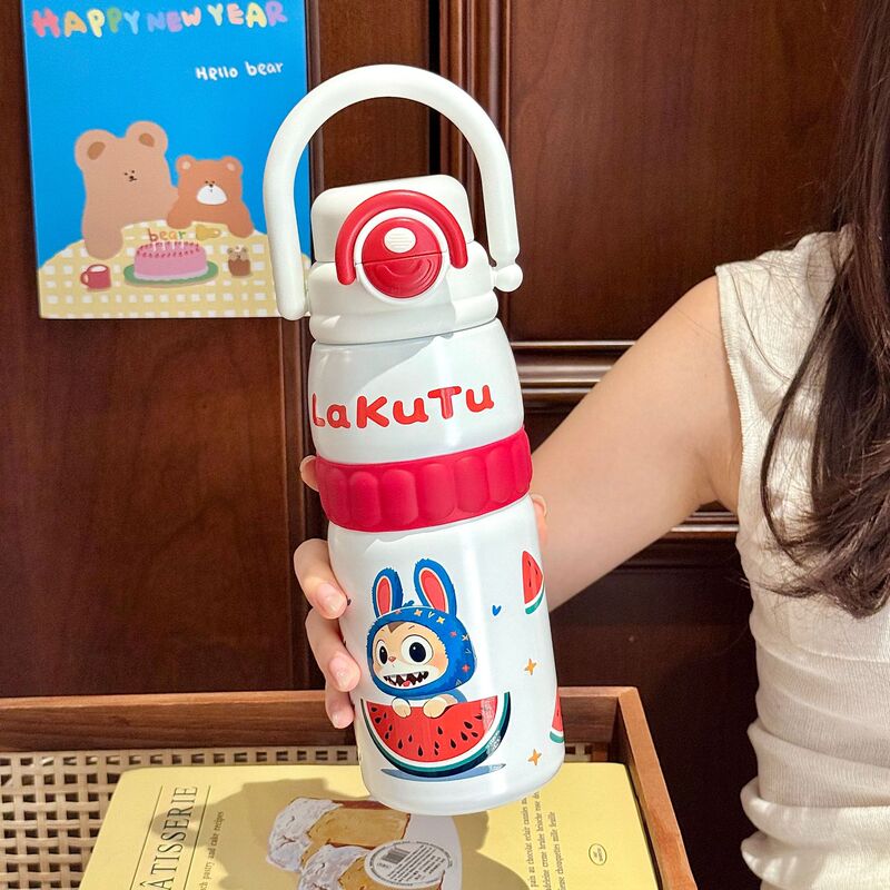 可爱拉酷兔保温杯高颜值儿童便携双饮水杯卡通大容量不锈钢杯子|undefined