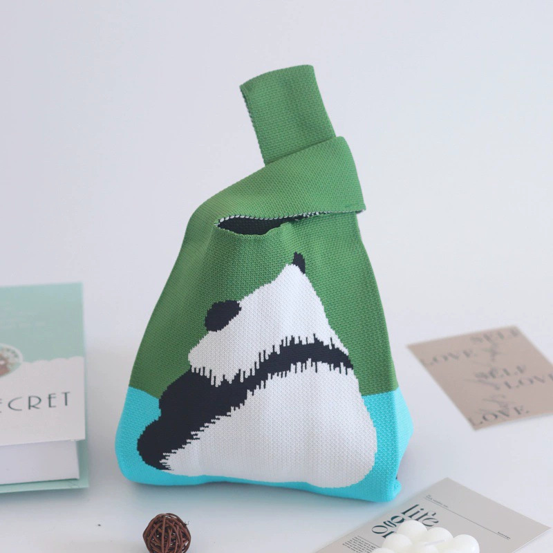 두꺼운 하이 퀄리티 니트 백 니트 가방 니트 핸드백 핸드백 니트 토트 백 니트 손 선물 가방