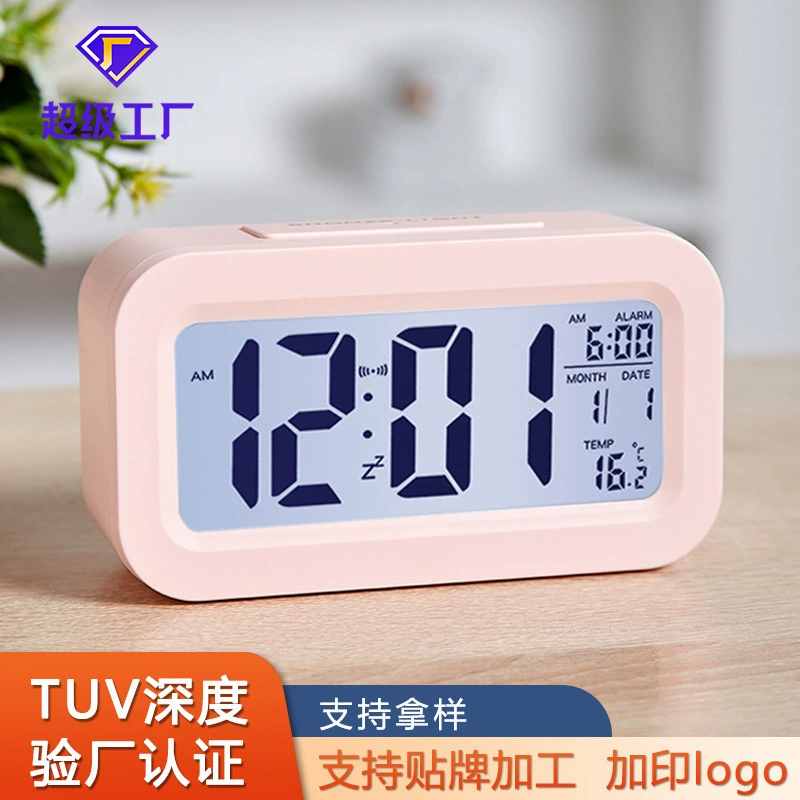 Умный Смарт Повтор часы ЖК-дисплей с подсветкой будильник большой цифровой свет немой Творческий ЖК-часы