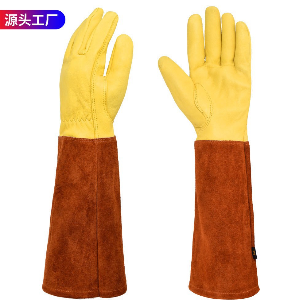 廠家隔熱園藝手套隔熱透氣戶外插花種菜花園手套防滑長袖工作手套