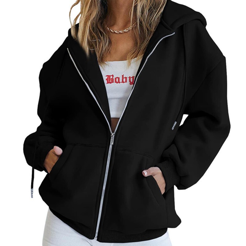 Men's and women's cute hoodie teen girl Autumn jacket oversized sweatshirt casual drawstring clothes zipper