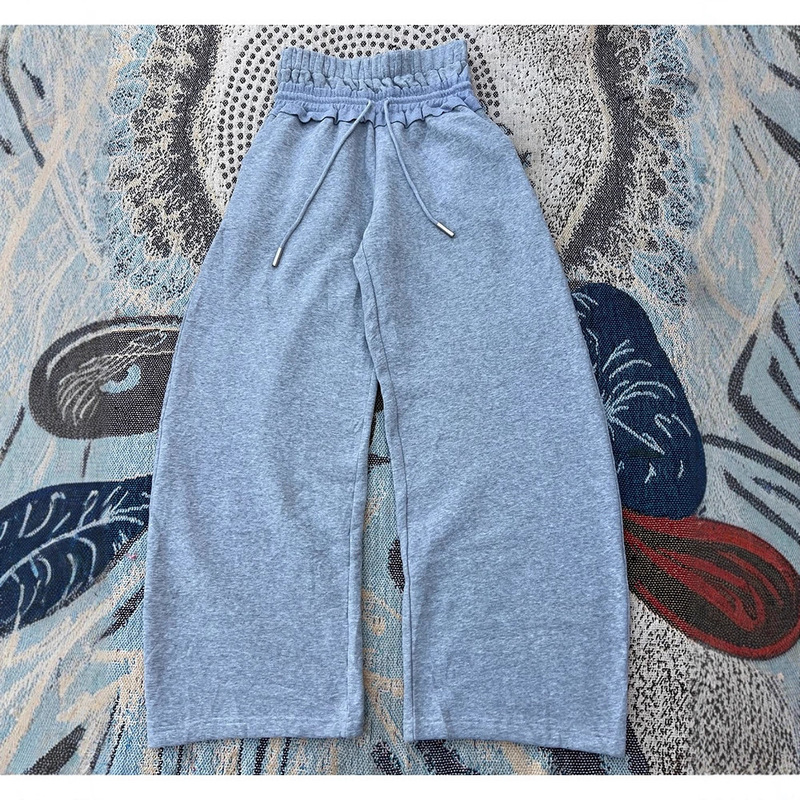 Trendy Retro Loose Women's Casual Pants American New Style Cross-Border Patchwork Unique Niche Street Style Solid Color Long Pants