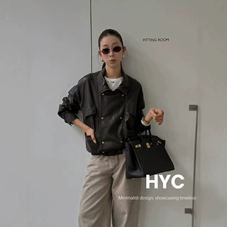 HYC十三行2026秋季新款机车风高级感皮夹克百搭皮衣外套女潮20889