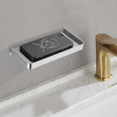 廠家批發不鏽鋼壁掛式公共廁所用手機置物架免打孔浴室牆壁手機架