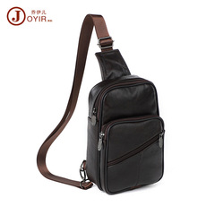 頭層牛皮戶外胸前挎包男包韓版創意潮包休閒真皮胸包男士外貿批發