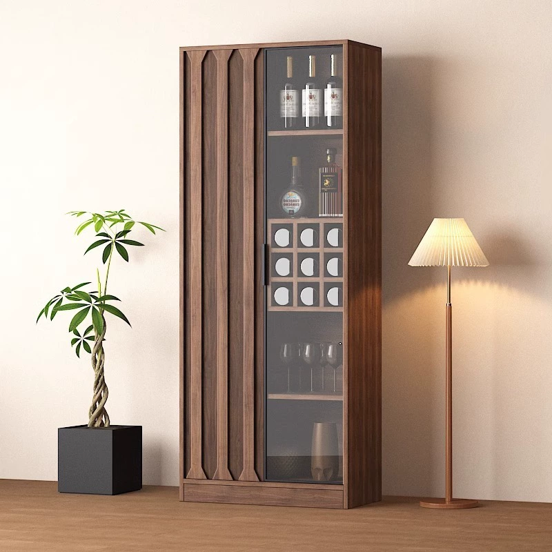 Новый винный шкаф для гостиной, настенный шкаф из массива дерева, домашний ретро-шкаф в новом китайском стиле с стеклянной дверцей для хранения