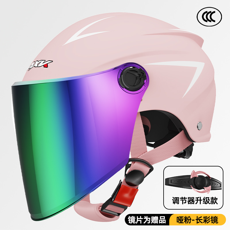 3C certificado casco de coche eléctrico verano de los hombres protección solar medio casco mujer cuatro estaciones batería motocicleta invierno cálido casco