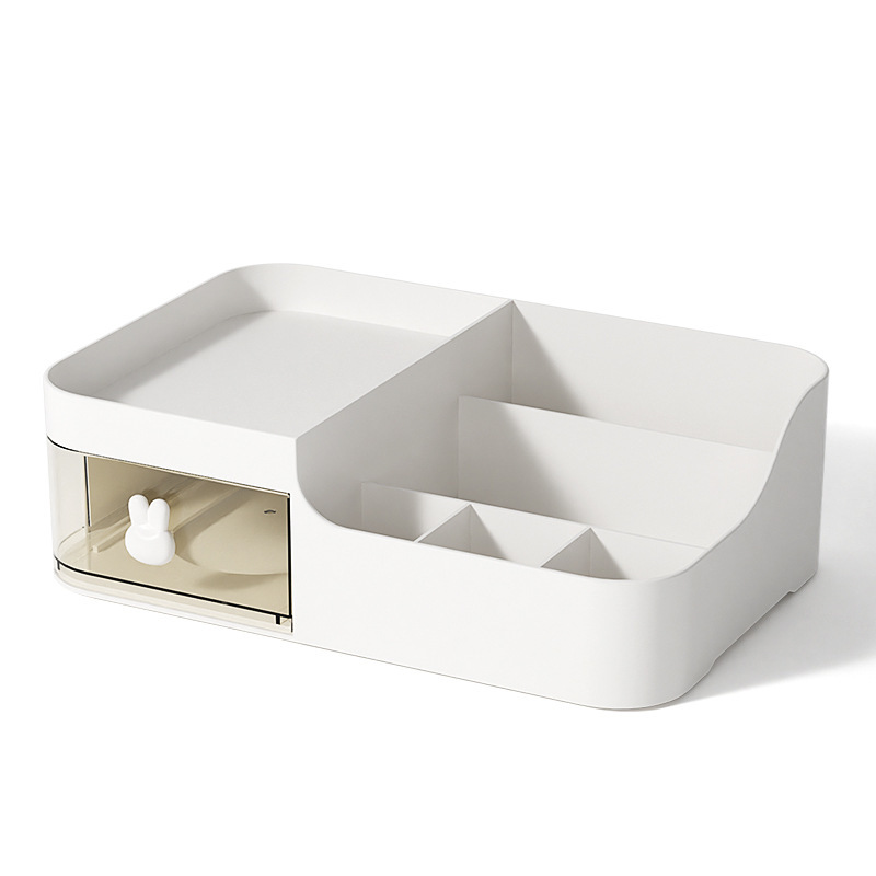 Caja de maquillaje de espejo de cajón tipo lápiz labial estante de almacenamiento de cosméticos dormitorio multifuncional dormitorio acabado de cuidado de la piel