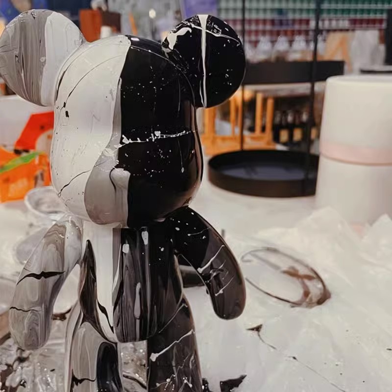 Internet celebridad oso fluido hecho a mano material de bricolaje casero blanco embrión salón decoración pintura oso violento regalo del oso