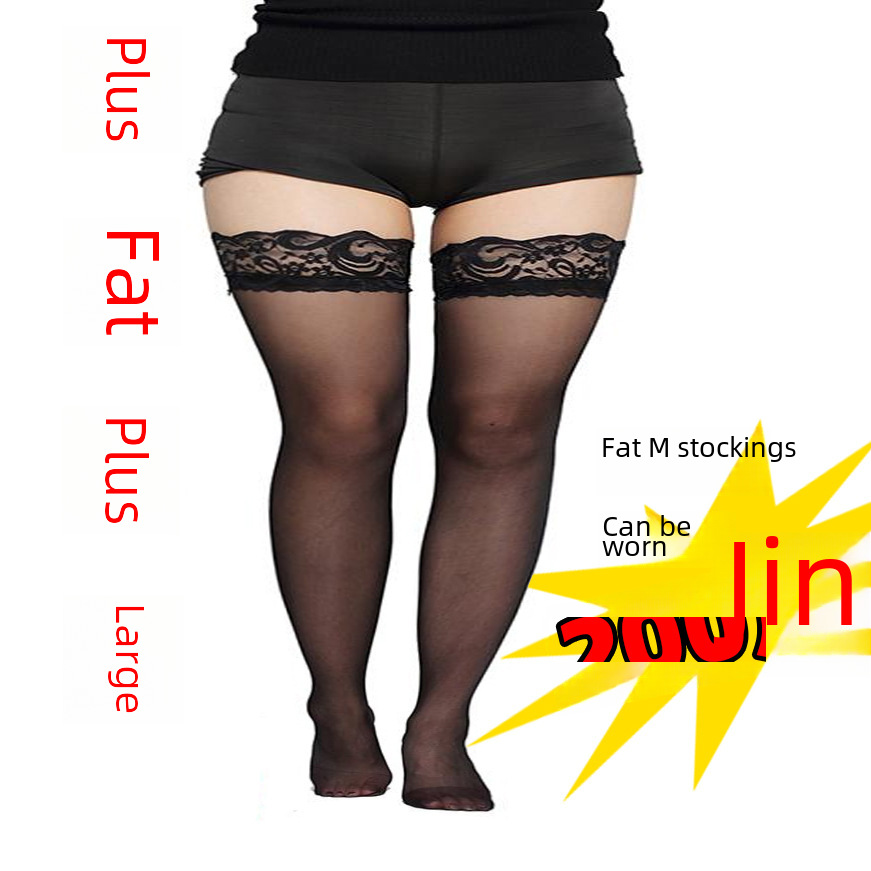 Calze antiscivolo in silicone extra large Calzini sopra il ginocchio in pizzo Chubby m Calze alte ultrasottili Calzini da coscia in seta nera da donna_voghion.com