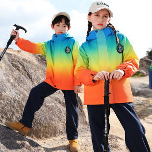 Children's Outdoor Mountaineering Clothes Primary School Students' School Uniform Kindergarten Garden Clothes Sports Three-piece Rainbow suit Clothes