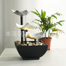 现代居家办公室客厅茶几桌面书房循环流水摆件创意观赏装饰品代发