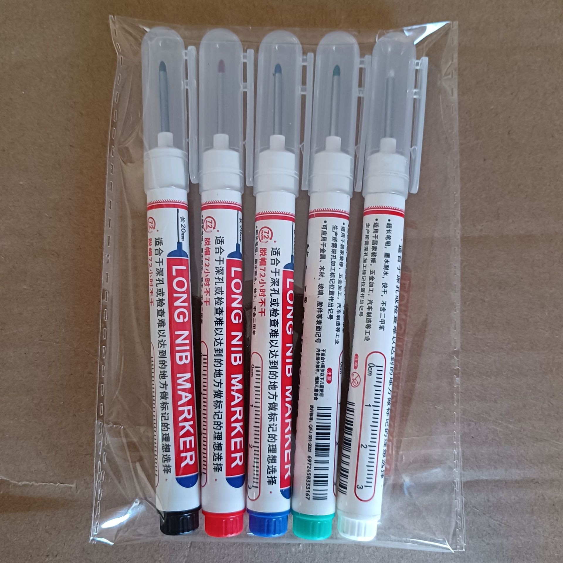 Pluma de marcado de cabeza larga para carpintería alargada pluma de marcado aceitosa de secado rápido hardware Instalación de baño azulejo punzonado pluma de marcado