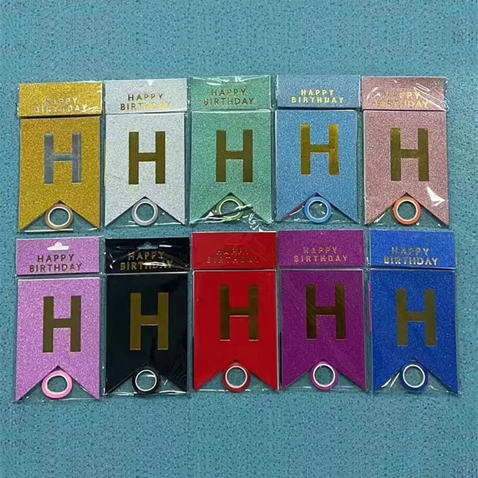 HAPPY BIRTHDAY fiesta de cumpleaños en inglés diseño diagonal de bandera de cola de mermaid letras banderas de color