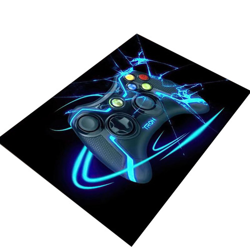 Cartoon game console handle carpet, video game e-sports gaming floor mat, bedroom living room carpet, study chair cushion