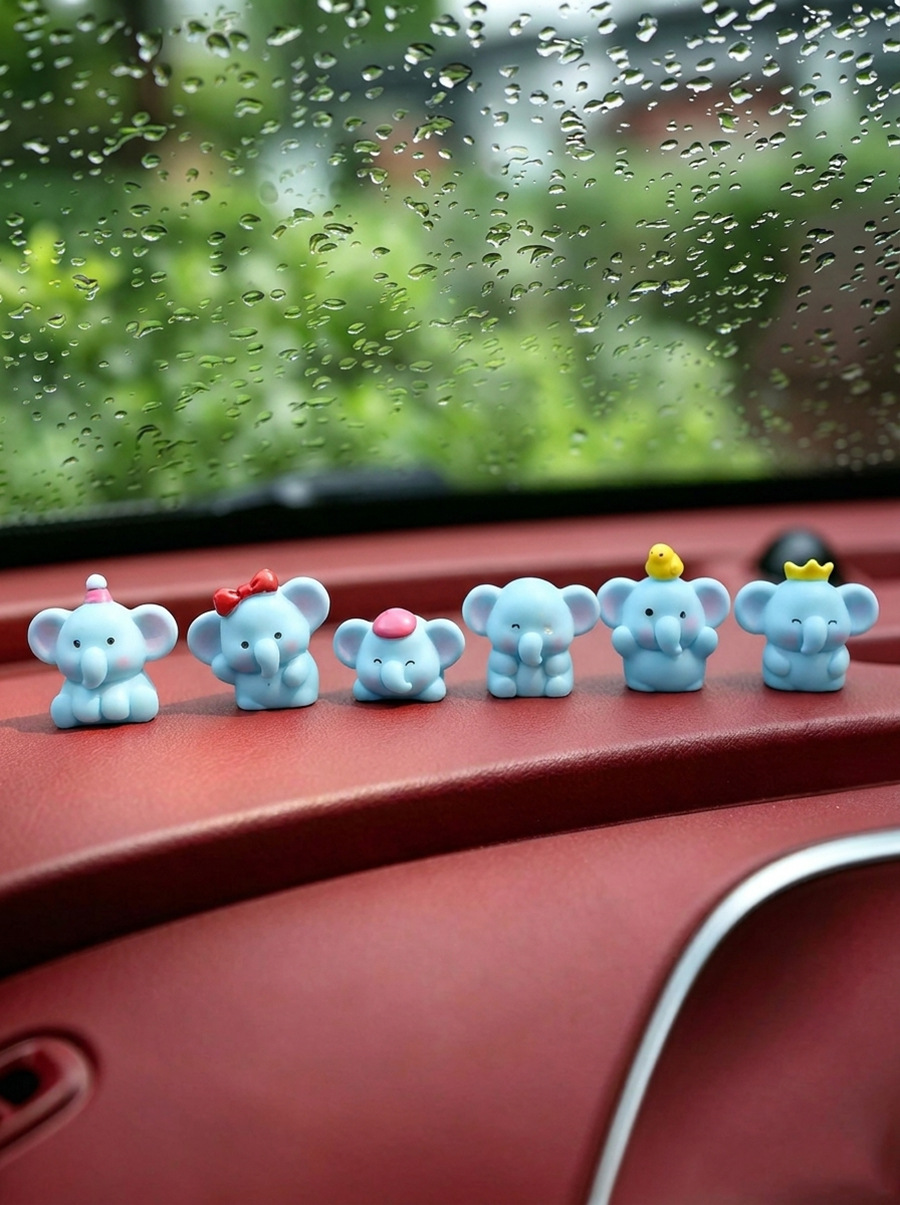 2026 New Cute and Interesting Blue Elephant Car Ornament Cartoon Creative Interior Center Console Decoration