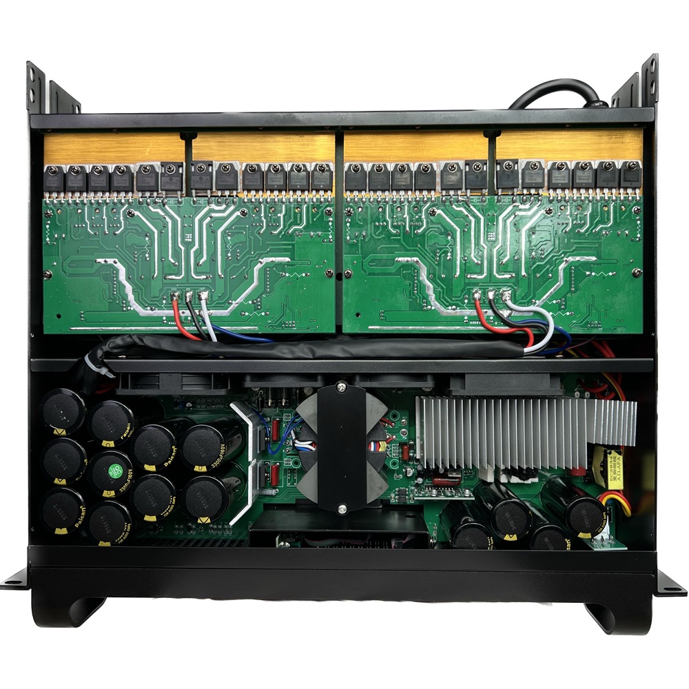 Amplificador de rendimiento profesional de matriz lineal amplificador de sonido FP20000Q con amplificador de potencia pesado estéreo metálico de alta potencia