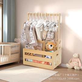 木制婴儿用品收纳筐家用衣物玩具置物篮新生儿礼品包装木质收纳篮