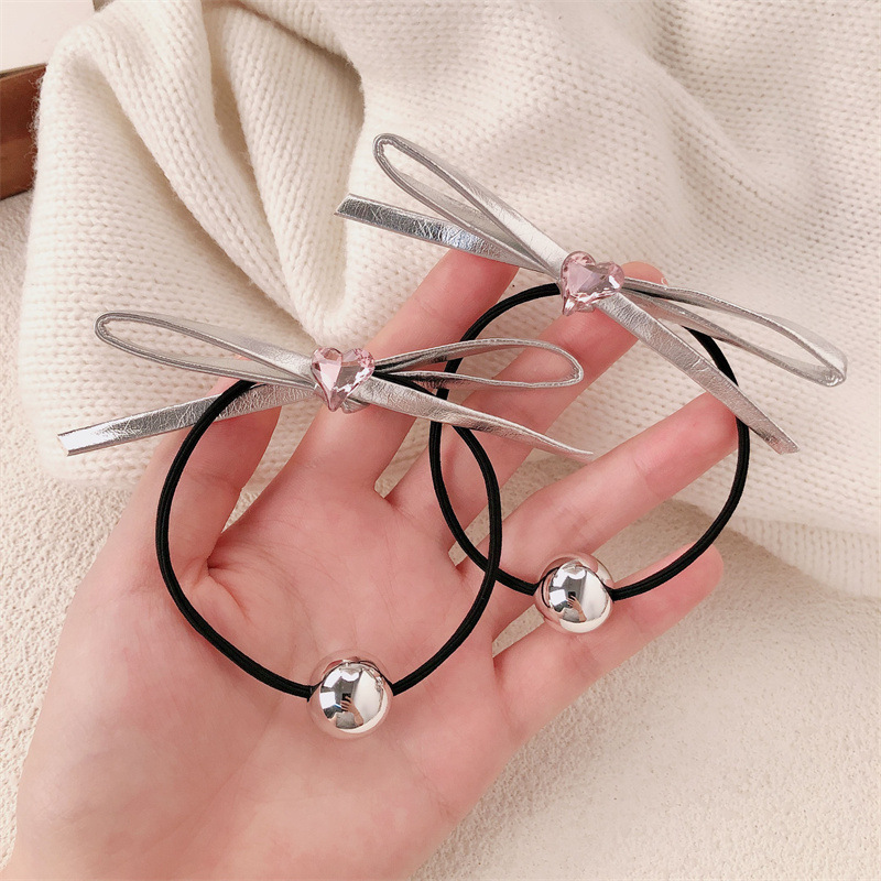 Dulce excepcional ~ alta sensación de arco plateado anillo de cabello simple para mujeres 2024 nuevo cuerdas de cabello de correa