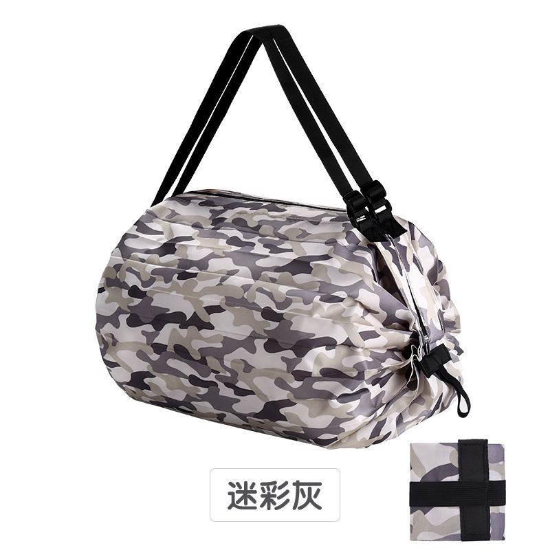 Fábrica de gran capacidad plegable bolsa de compras plisada camuflaje multicolor Oxford tela de almacenamiento portátil protección del medio ambiente bolso