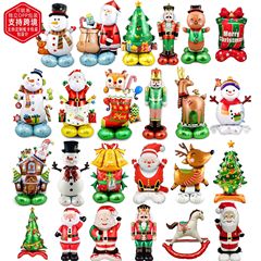 クロスボーダー独立包装立体クリスマスツリーベース雪だるま老人装飾パーティー祝日アルミ膜風船卸売り