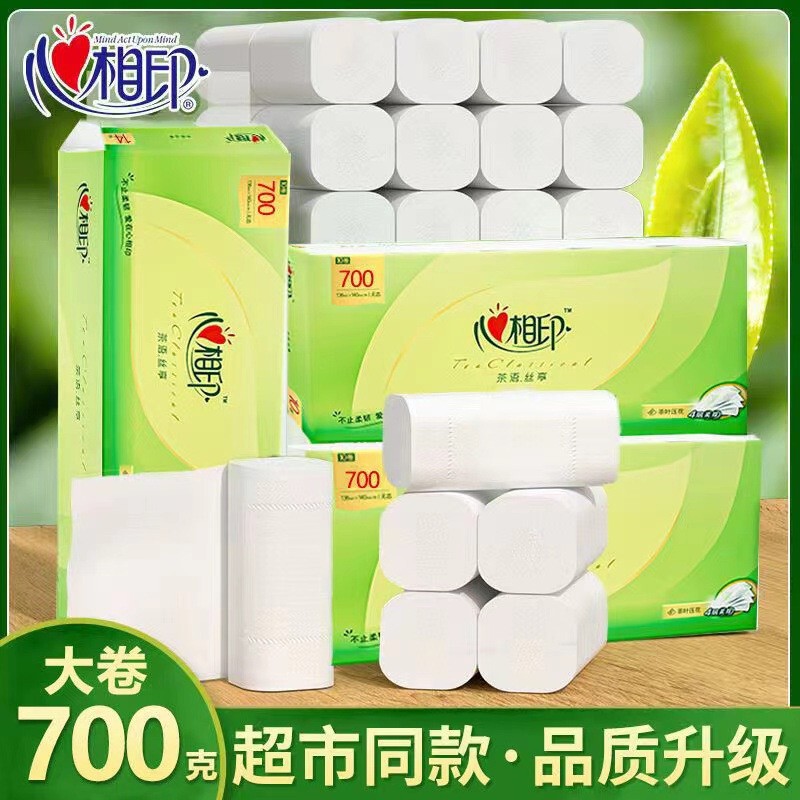 Heart-To-Heart Roll Paper Toilet Paper Napkin Four-Layer Thickeneded Toilet Paper Hand Towel Family Roll Paper Affordable Roll Paper