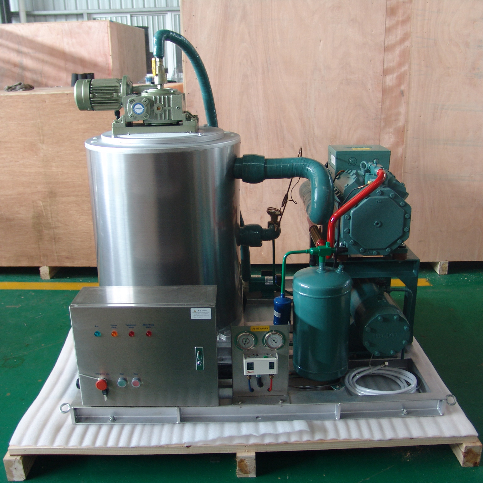 氨系统片冰机船用工业级不锈钢冷冻制冰机大产量50吨每天冰片制冰