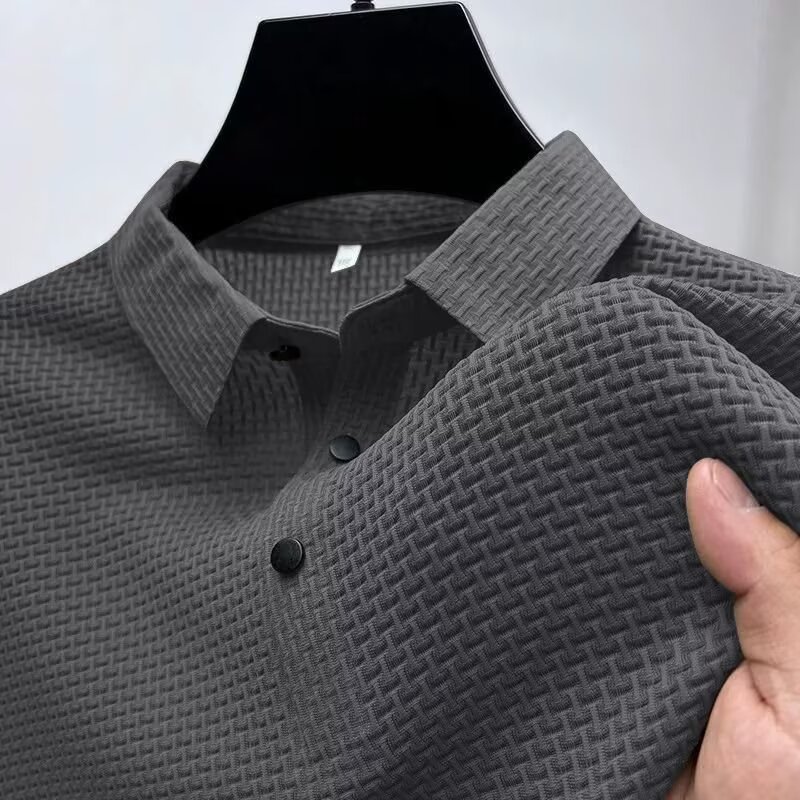 Camiseta de verano de manga corta con solapa, marca de moda masculina, camiseta de verano coreana, camiseta de tendencia delgada, camiseta deportiva universal, camiseta superior