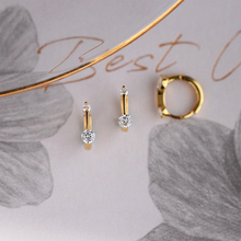 铜镀真金高级感锆石耳圈耳环新款潮气质个性小巧耳饰女耳扣耳骨圈