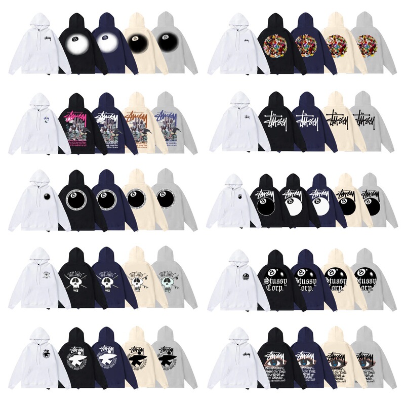 Original Brand Dropshipping Trendy Tu Western Sweatshirt Hooded Autumn and Winter New Letter Dice Black Eight Hooded Couple Outfit