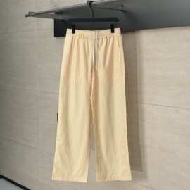 正确版本现货高品质V家新款黄白条纹休闲长裤OS宽松版型男女同款