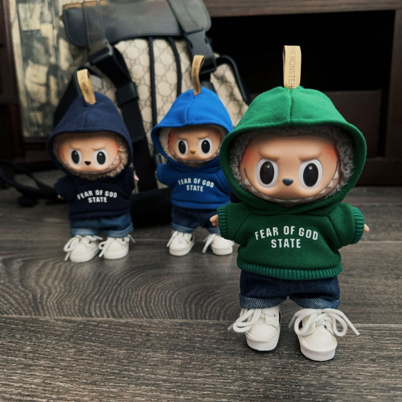 Labubu ベビー服 Labubu 服第三世代ペンダントユニバーサルトレンドレタープリントスウェットシャツとジーンズセット|undefined