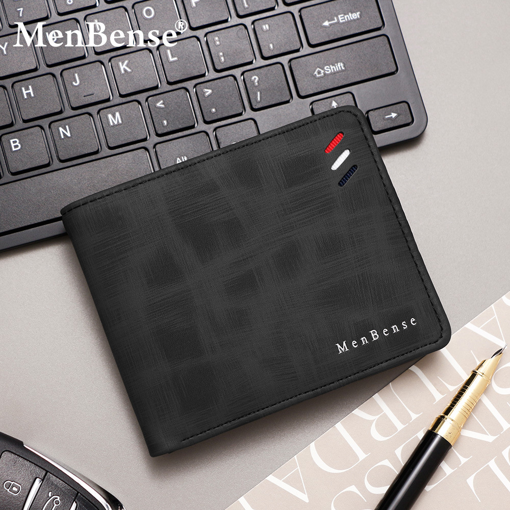 Comercio exterior en caliente cartera corta para hombres con bisagra de gran capacidad cartera de tres plegables cartera de hombres bolsa de cambio clip de tarjeta al por mayor